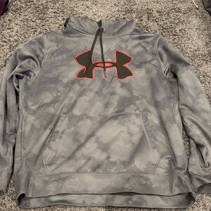 Under Armour Gray Camo Pullover with Red and Green Logo